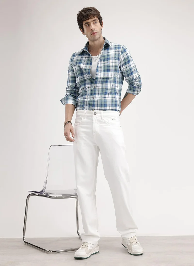 روجن Solid Anti Fit Denim Jeans | White